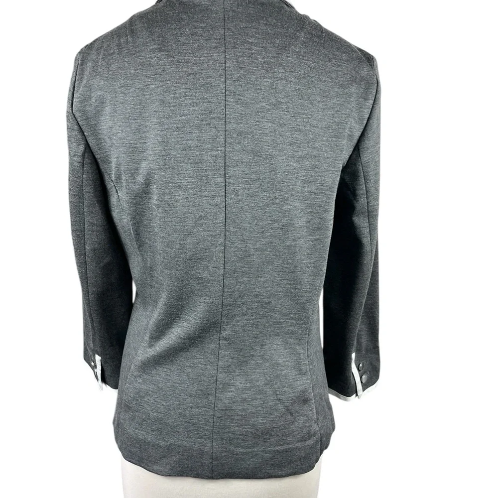 Banana‎ Republic Charcoal Blazer with Ivory Border Accents, Size 10
